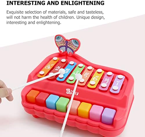 צעצועי עץ של קנון לפסנתר כלי חינוכי אדום עם משחק יד -מוזיקת ​​טון מוזיקלית מעניינת מפתחות מוקדמים דופקים צליל
