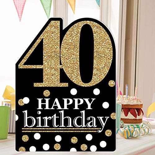 נקודה גדולה של אושר יום הולדת 40 למבוגרים-זהב-כרטיס ברכה ענק ליום הולדת שמח-כרטיס ג ' מבורי בצורת