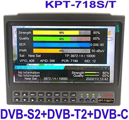 QYTEC מדדי לוויין דיגיטלי KPT-718ST DVB-S2 DVB-T2 DVB-C FINDER FINDER METER HD SATELLITE מקלט טלוויזיה ניתוח ספקטרום