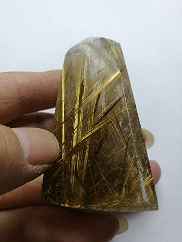 נדיר אמיתי טיבט הימלאיה בגובה גבוה גובה זהב גביש גביש קוורץ נקודת 2.83 אינץ 'ריפוי רייקי רוחני