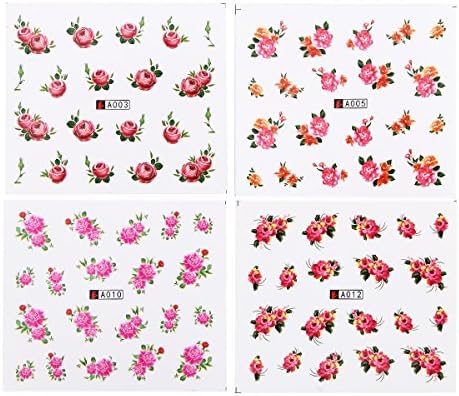 פרחי מדבקות מים מעורב מדבקות 50 יח ' חבילה העברת טיפים אקריליק קישוטי ציפורניים