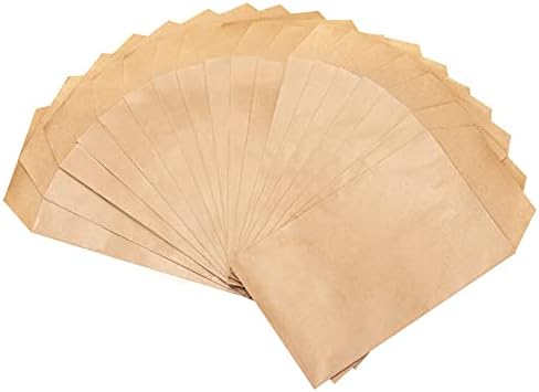 פלורסקויה שטוח קראפט נייר לטפל שקיות חום 100 חבילה, 3 * 6 אינץ קטן נייר שקיות עבור מתנה כריך