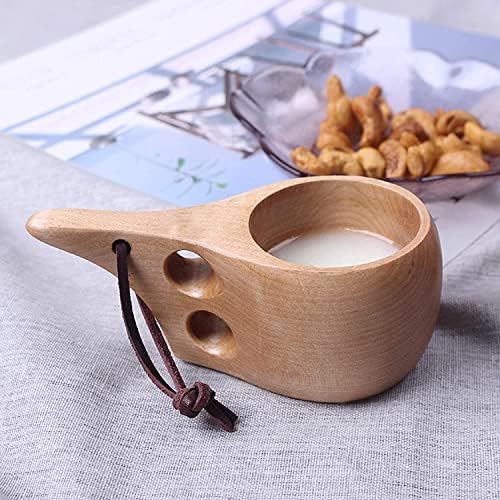 AZWA ימי תה קפה ימי כוס קפה ניידת משקאות עץ טבעיים חיצוניים