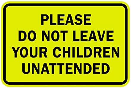 שלטים על Bylita Classic Framed בבקשה אל תשאיר את ילדיכם שלט ללא השגחה - קטן