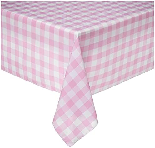 La Linen Gingham שולחן שולחן - שולחן משובץ למסיבות, פיקניקים ועוד - שולחן בית חווה - מפת שולחן אביב - מפת שולחן