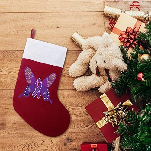 אלצהיימר מודעות פרפר אדום גרבי חג לחג המולד קישוטי הבית לאח עץ חג המולד גרביים תלויים