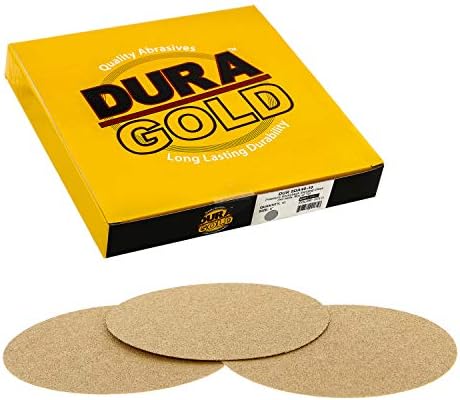 Dura -Gold Premium 8 דיסקי מלטש PSA זהב - 40 חצץ - נייר זכוכית דביקה עצמית עבור דה סנדר, מסיים שוחקים