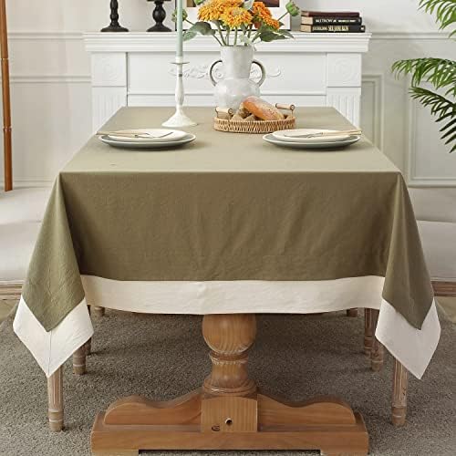 לאוליטו כותנה פשתן מפת שולחן אוכל שולחן חווה מטבח מלבן שולחן בד קפה שולחן כיסוי, בז', קפה פרח,