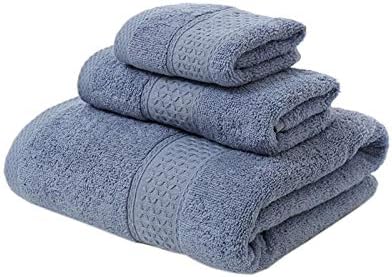 סט מגבות של 3 חלקים, 1 מגבת רחצה ו -2 מגבות ידיים, כותנה מגבות סופגות מאוד לחדר אמבטיה, מגבת מקלחת