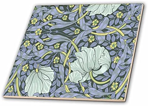 3רוז תמונה של ויליאם מוריס סגנון אפור וצהוב פרחוני ציור-אריחים