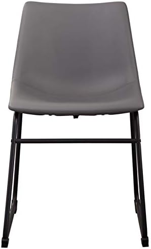 חתימת עיצוב על ידי אשלי סנטיאר עירוני תעשייתי פו עור דלי אוכל כיסא, 2 לספור, אפור
