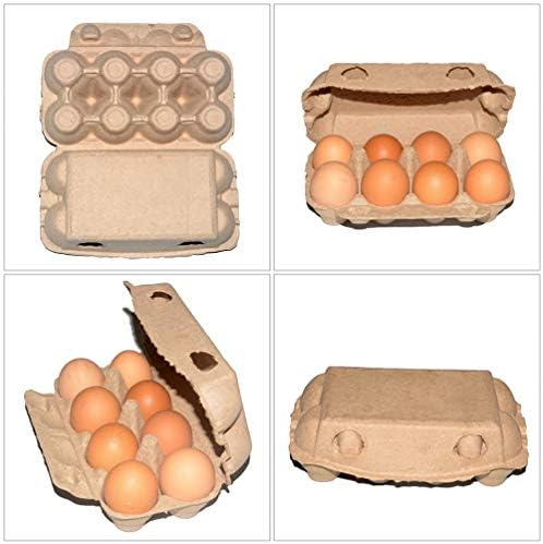 20 יחידות ביצת קרטונים עבור עוף ביצים 6 ספירות ביצת ארגזי עבור חקלאים שוק, חצי תריסר ביצת קרטונים טבעי עיסת