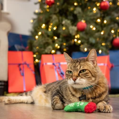 צעצוע חתול של האקסלי וקנט ה ' וק ' / גרב קיטי טוב / רע / צעצוע חתול חג המולד בפלאש עם חתול בפנים / מתנת
