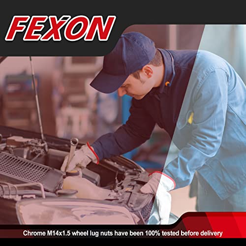 Fexon Chrome M14X1.5 אגוזי גלגלים אגוזי OEM סגנון מפעל סגנון מקשה אחת תואמת לפורד F-150 F150