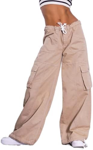 מכנסי מטען גדולים מדי מכנסי מטען רחבים מותניים נמוכים מכנסי טרנינג רופפים סינץ 'רצים תחתונים מכנסיים מכנסיים