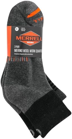 MERRERL GEN ו- MERINO WOOL WOOL WOOL FORE CREW SOCKS - UNISISEX 3 PAIR PACK - חצי כרית נוחות ופס