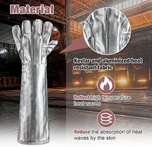 טמפרטורה גבוהה בטמפרטורה גבוהה KEVLAR כפפות אלומיניזציה עמידות בפני כפפות כפפות כפפות כפפות כפפות בטיחות