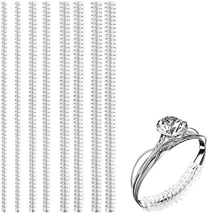 8 יחידות טבעת גודל שמאי, שקוף רופף טבעת גודל שמאי משמרות אג ' וסטור באג בלתי נראה תכשיטי סייזר עבור טבעות חתונה