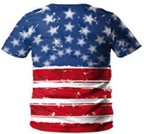 חולצות טי גדולות לגברים חולצות טי גרפיות לגברים חולצת טי מזדמן 3 ד 4 ביולי דפוס דגל חולצות טי