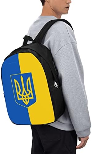 דגל אוקראיני של Kadeux ומעיל הנשק של תרמילים ניידים של מחשב נייד אוקראינה תרמיל מחשב נייד עסקים