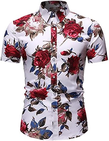XXBR לגברים מזדמנים מכפתורים עם שרוול קצר של שרוול הוואי חליפות מתאימות לחוף פרחוני 2 חתיכות תלבושות של