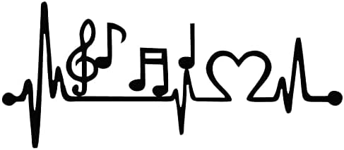 סמלי מוזיקת ​​ג'יליפ אמנות קיר מטאל, שלט צללית מטאל שחור, עיצוב קיר למוזיקת ​​לב, לקישוטים לקישוטים