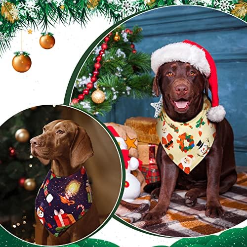 15 חתיכות כלב חג המולד בנדנה כלב צעיף כלב מגוון משולש צבע כלב כלב בנדנות דקורטיביות בנדנה משובצת