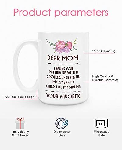 אמא יקרה ספל ספל קפה מצחיק מתנות יום הולדת לנשים מתנת יום האם מתנת איסור פרסום ייחודית 15 עוז