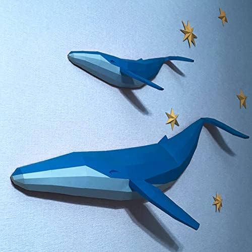 WLL-DP 3D לוויתן דגם נייר גביע נייר גאומטרי גביע נייר DIY פסל נייר קישוט קיר יצירתי קישוט אוריגמי פאזל אישי