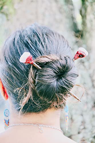 טבעי נפל ריפוי חן קריסטל צ ' ונטה עץ שיער מקל פין-נשים אופנה בעבודת יד מתנות בוהו רייקי אבזרים