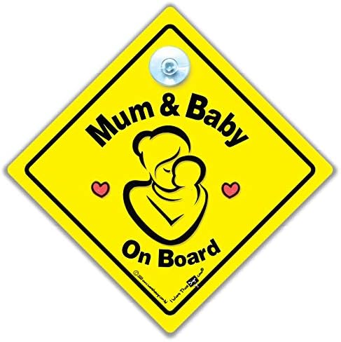 אמא ותינוקת על סימן המכונית שלט רכב כוס יניקה שלט חלון מכונית, שלט על הלוח לאמא ותינוק