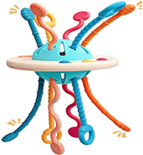 צעצועים חושיים לתינוקות לפעוטות 1-3 - צעצועים פופ -אפ רב -פונקציונליים, צעצוע של UFO משיכת מיתרים