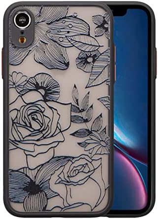 Xizyo לאייפון XR מקרה עיצוב רוז עיצוב מכסה טלפון פרחוני מארז נערות דפוס דפוס מודפס דק שקוף מט.