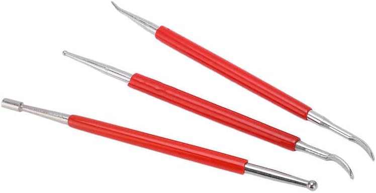 3 יחידות כפול סוף התחקות מנקדים חרט קטן נייד אדום חרס פיסול כלים עבור גילוף פיסול קמטים עט