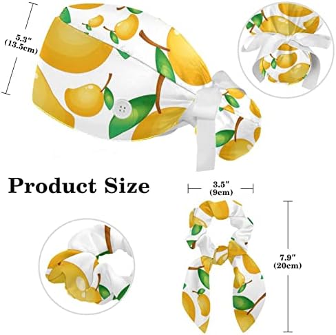 דפוס אננס פירות קיץ מתכווננים כובע עבודה עם כפתורים/שיער קשת מקושק עם רצועת זיעה רחיצה