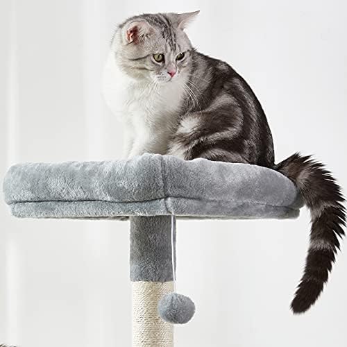 חתול עץ, 67 סנטימטרים רב-רמת חתול מגדל, חתול עץ גבוה עם סיסל-מכוסה מגרד הודעות, מרופד פלטפורמה,