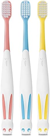 2 יחידות מברשות שיניים לילדים עם מברשת שיניים מקרה, קריקטורה ארנב פעוט מברשת שיניים וילדים מברשת שיניים