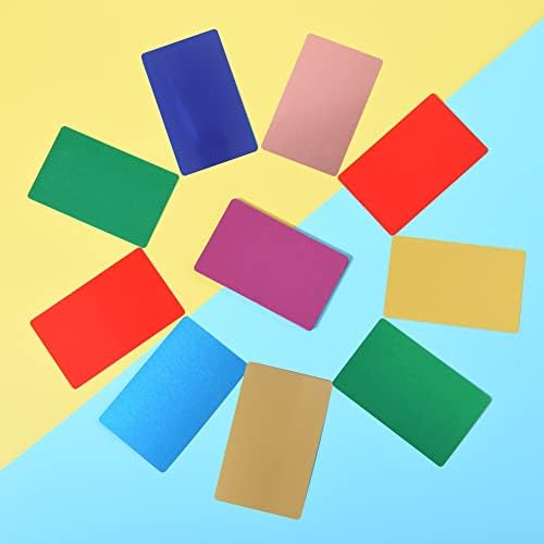 500 חתיכות מתכת כרטיסי ביקור 10 צבעים אלומיניום החסר כרטיסי ביקור ססגוניות שם כרטיס לייזר חריטת מתכת
