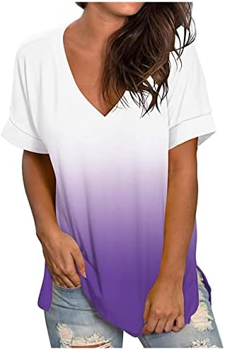 סתיו סתיו קיץ חולצת שרוול קצרה חולצת חולצה לנשים 2023 עמוק V צוואר כותנה בראנץ 'גרפי עליון RF RF אחד בגודל אחד