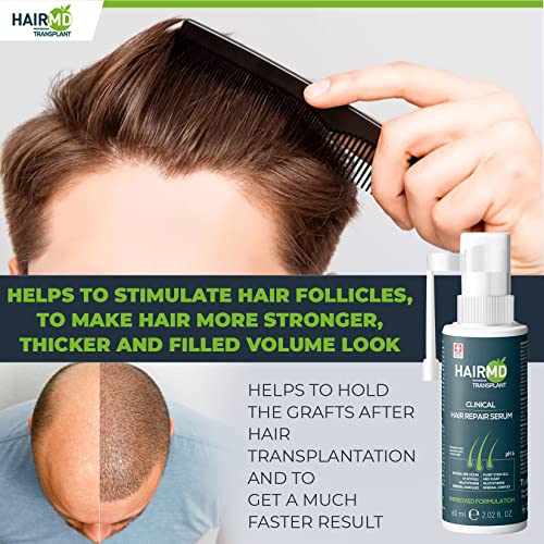 סרום תיקון קליני להשתלת שיער-סרום לצמיחה מחודשת של שיער 60 מיליליטר-מונע נשירת שיער לאחר ההשתלה-ממריץ צמיחת
