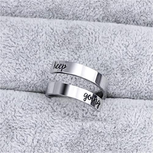 יפני חקוק פתוח טבעת, נירוסטה מתכוונן לעטוף טבעת השראה טבעת חקוק להמשיך אישיות עידוד מתנה סיום טבעת עבור