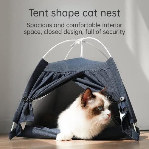 חתול אוהל כותנה ופשתן אוהל חתול בית חתול קן להסרה אוהל חתול קן קטן ובינוני בגודל חתול וכלב משחק