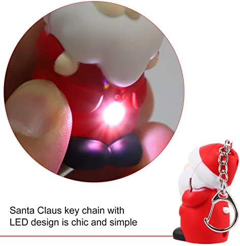 מחזיק מפתח מכונית של Bootoyard 2 PCS חג המולד Santa מחזיק מפתחות LED זוהר סנטה קסם מקשים תיק דקורטיבי