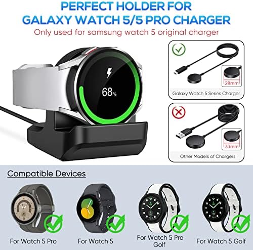 עמדו עבור Samsung Galaxy Watch 5/Galaxy Watch 5 Pro Pharger ， Gorixer Non -Slip Silicone Apparger