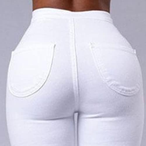 Maiyifu-GJ נשים מותניים גבוהות מכנסי ג'ינס רזים נמתחים הרמת קת סקסית מכנסיים ג'ינס מכנסיים קל משקל קל משקל