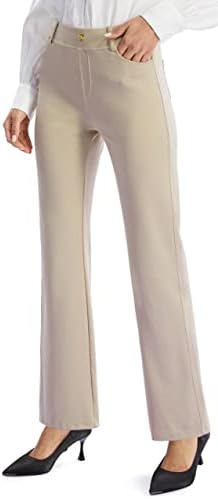 מכנסי שמלת יוגה לנשים של אפיטנה מכנסי עבודה ברגליים ישר מכנסיים משרד עסקים מכנסיים מזדמנים עם כיסים