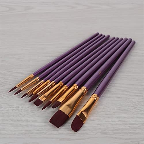 N/A 10 יחידות/סט צבעי עט צבעי צבע מברשת צבע ניילון סגול מברשות צבע שיער