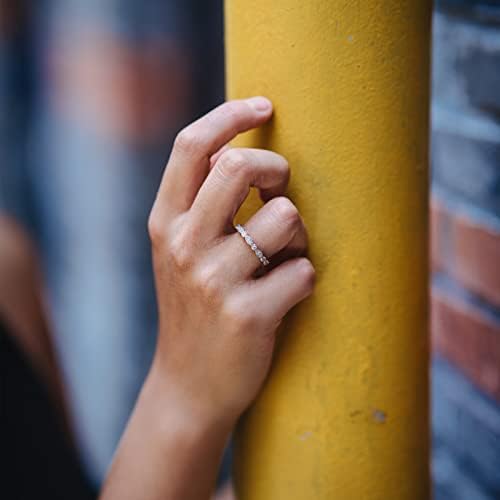 טבעת נישואין מכסף סטרלינג 925 לנשים מרקיזה מעוקב זירקוניה וטבעת עגולה חצי נצח ניתנת לגיבוב גודל 3-13
