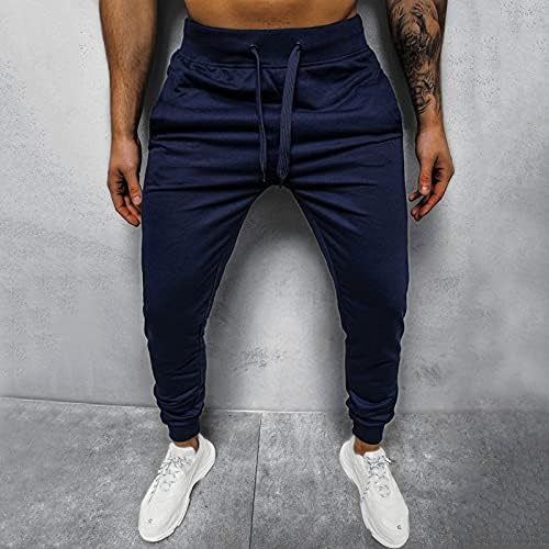 מכנסי מכנסי SEZCXLGG מכנסיים מוגדרים מכנסי היפ הופ נוחים מסלול מכנסי אימון בצבע אחיד עם מכנסי אימון עם כיס