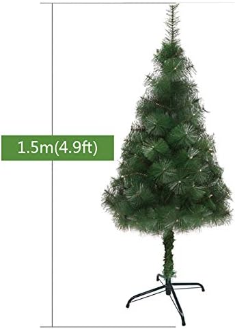 עץ חג המולד של ZPEE ירוק PVC, עץ אורן מלאכותי עם מתכת עמד